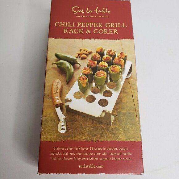 Sur Le Table Chili Pepper Grill Rack & Corer Stainless Steel 18 Holes - Picture 3 of 6